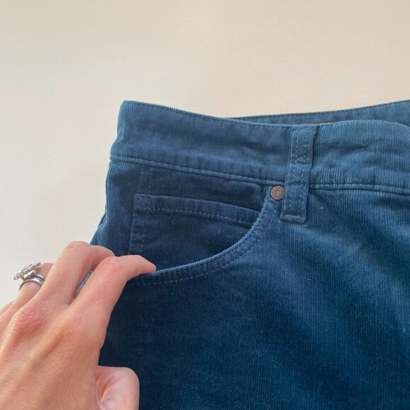 Talbots Pant Trouser Corduroy Teal Straight Leg Classic Winter Preppy Stretch - Picture 6 of 9